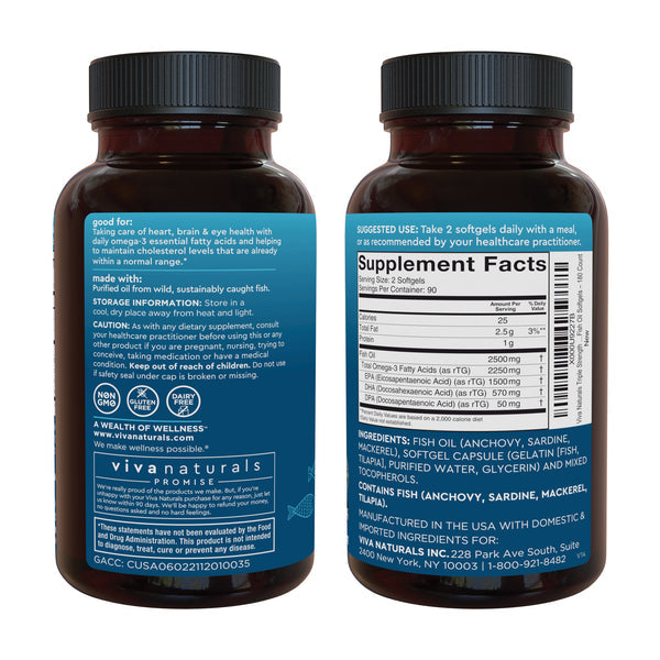Fish Oil, Triple-Strength Omega-3, 180 Softgels
